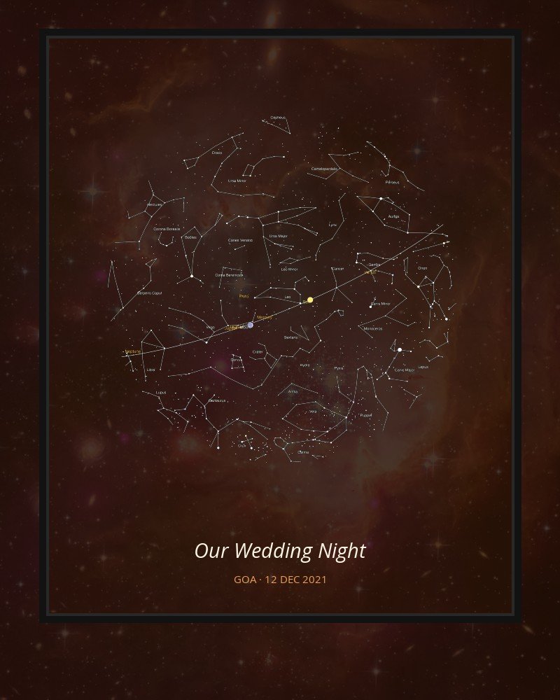 Celestial Ember – Wedding Night Star Map