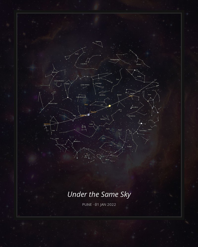 Deep Space Noir – Minimal Black Star Map